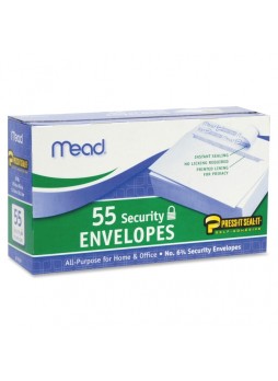 Envelope, Security - #6 3/4 - Peel & Seal - 55/Box - White - mea75030